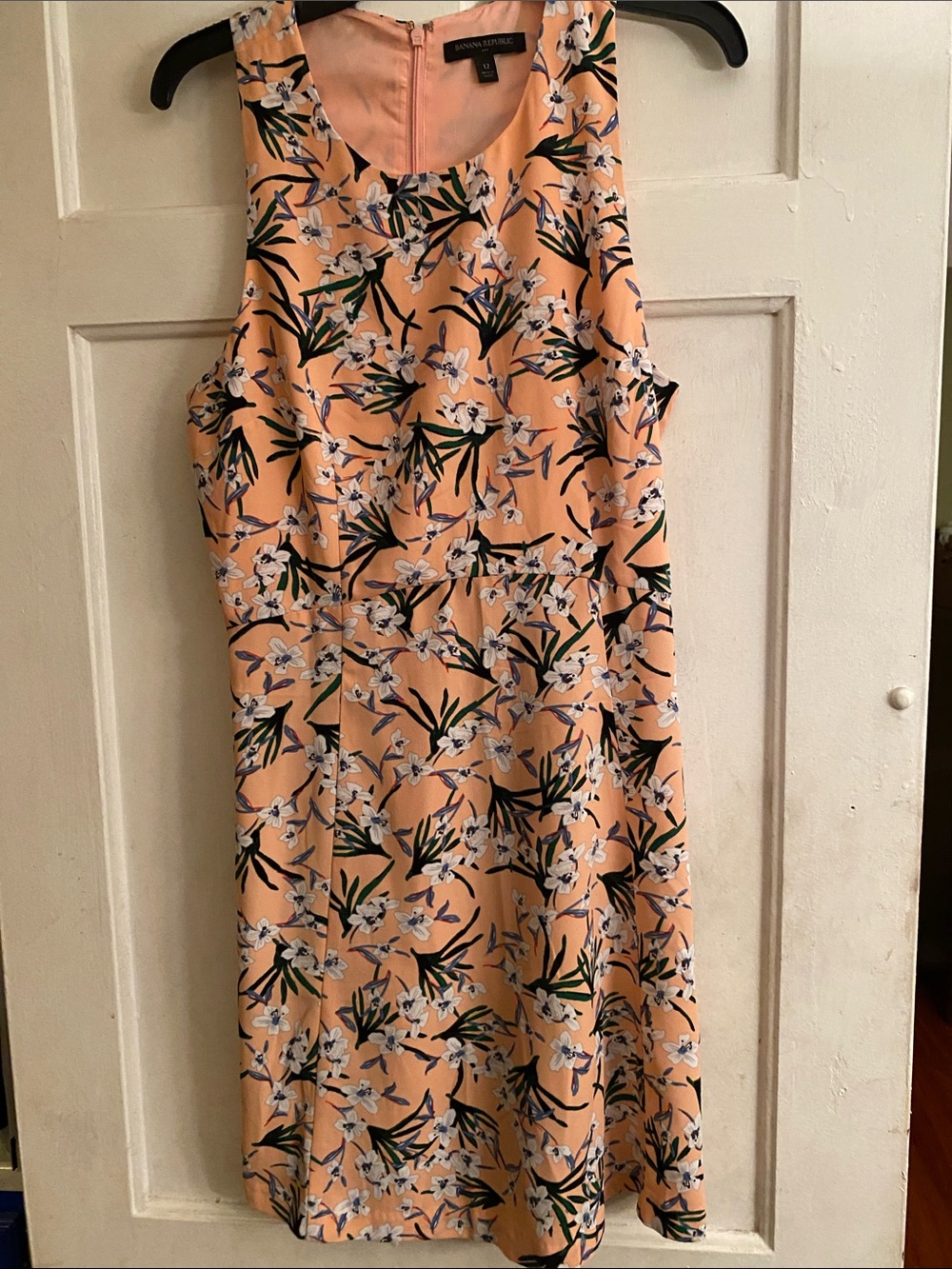 Banana Republic Peach Floral A-Line Dress Skirt